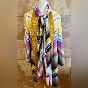Chico's Multicolor Reversible Jacket and Scarf NWT Size 3